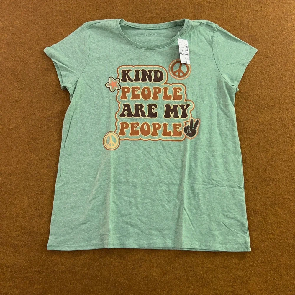 The Children's Place Girls 16 Pink Green Kind People Are My People T-Shirt Lot 2